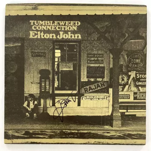 Bernie Taupin Signed Autograph Album Vinyl Record Tumbleweed Connection JSA COA