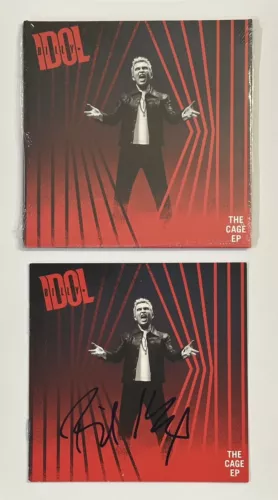 BILLY IDOL SIGNED CD COVER BOOK THE CAGE EP AUTOGRAPHED BECKETT BAS COA PICTURE
 COLLECTIBLE MEMORABILIA