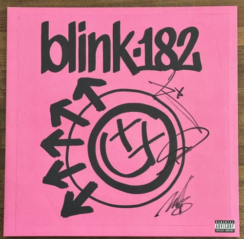 BLINK 182 FULL BAND SIGNED VINYL TRAVIS MARK & TOM AUTOGRAPHED BAS BECKETT COA COLLECTIBLE MEMORABILIA