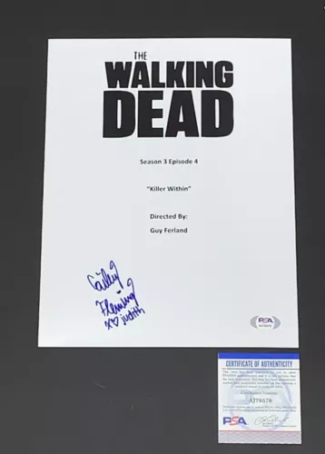CAILEY FLEMING SIGNED WALKING DEAD KILLER WITHIN SCRIPT JUDITH GRIMES PSA COA COLLECTIBLE MEMORABILIA