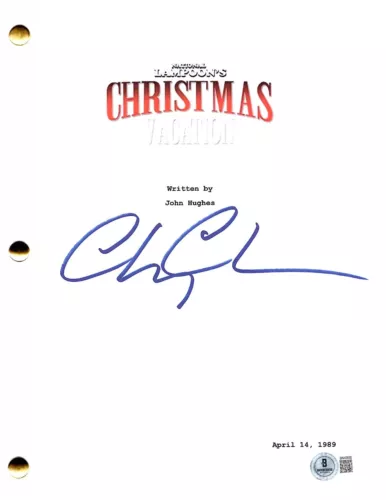 Chevy Chase Signed National Lampoon's Christmas Vacation Script Auto Beckett