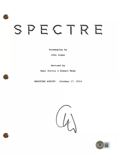CHRISTOPH WALTZ SIGNED AUTOGRAPH SPECTRE SCRIPT SCREENPLAY JAMES BOND BAS COA COLLECTIBLE MEMORABILIA