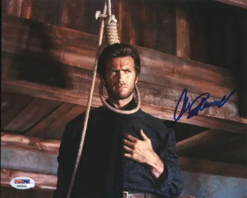 CLINT EASTWOOD GOOD, THE BAD & THE UGLY SIGNED 8×10 PHOTO AUTO 10! BAS #AC26972 COLLECTIBLE MEMORABILIA