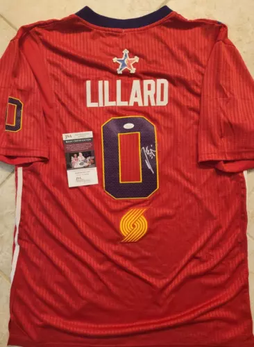 DAMIAN LILLARD SIGNED 2014 ALL-STAR JERSEY W/ JSA COA TRAIL BLAZERS BUCKS COLLECTIBLE MEMORABILIA