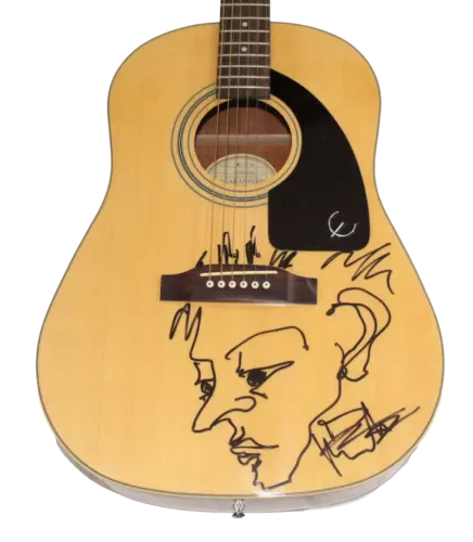DAVE MATTHEWS SIGNED AUTOGRAPH GUITAR – AMAZING SELF PORTRAIT SKETCH BAS JSA COA COLLECTIBLE MEMORABILIA