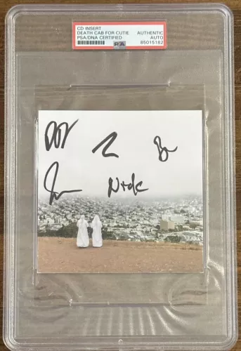 DEATH CAB FOR CUTIE ASPHALT MEADOWS AUTOGRAPHED BAND SIGNED ART CARD PSA DNA COA COLLECTIBLE MEMORABILIA