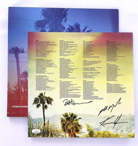 DOGSTAR BAND W/ KEANU REEVES SIGNED AUTOGRAPH 12×12 ALBUM INSERT W/ JSA COA COLLECTIBLE MEMORABILIA