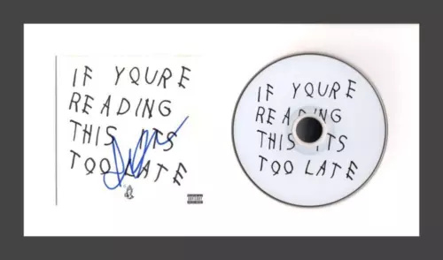DRAKE SIGNED AUTOGRAPH IF YOU’RE READING THIS IT’S TOO LATE FRAMED CD W/ JSA COA COLLECTIBLE MEMORABILIA