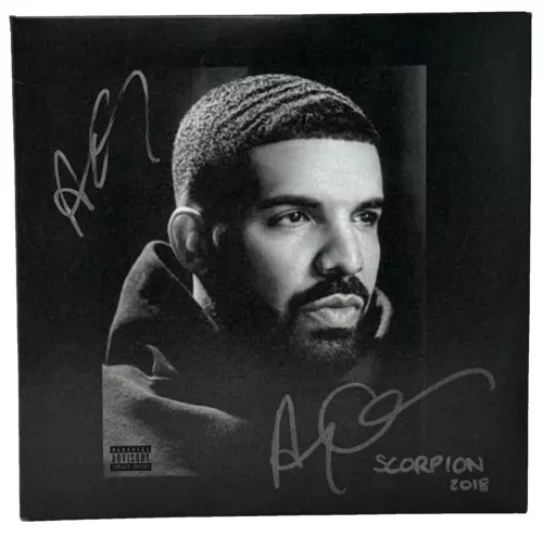 DRAKE SIGNED AUTOGRAPH SCORPION VINYL RECORD ALBUM AUBREY GRAHAM RAPPER ACOA COA COLLECTIBLE MEMORABILIA