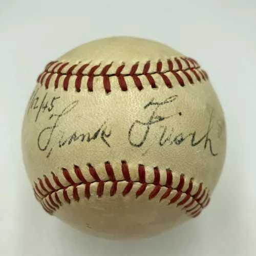 FRANKIE FRISCH SINGLE SIGNED OFFICIAL NATIONAL LEAGUE BASEBALL BECKETT COA COLLECTIBLE MEMORABILIA