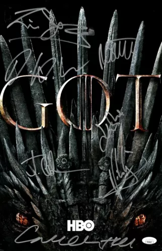 GAME OF THRONES SIGNED AUTOGRAPHED 11X17 POSTER 7 AUTOS CUNNINGHAM JSA YY54027 COLLECTIBLE MEMORABILIA