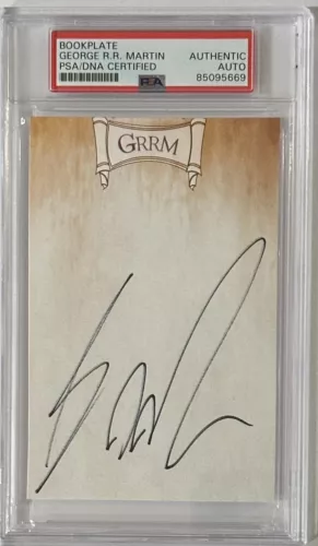 GEORGE RR MARTIN SIGNED BOOKPLATE GAME OF THRONES AUTHOR AUTOGRAPH PSA DNA COA COLLECTIBLE MEMORABILIA