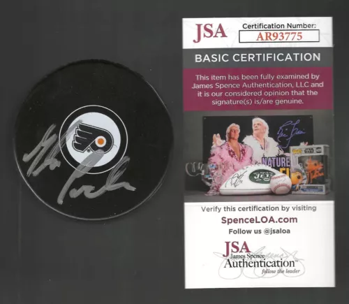 GLEN COCHRANE SIGNED PHILADELPHIA FLYERS PUCK JSA COA COLLECTIBLE MEMORABILIA