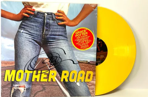 GRACE POTTER SIGNED AUTOGRAPH “MOTHER ROAD” LP COVER YELLOW VINYL JSA COA COLLECTIBLE MEMORABILIA