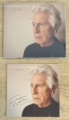 GRAHAM NASH OF CROSBY STILLS & NASH NOW CD AND AUTOGRAPHED SIGNED ART CARD NEW COLLECTIBLE MEMORABILIA