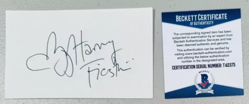 HARVEY FIERSTEIN SIGNED AUTOGRAPHED 3×5 CARD BAS BECKETT CERTIFIED COLLECTIBLE MEMORABILIA