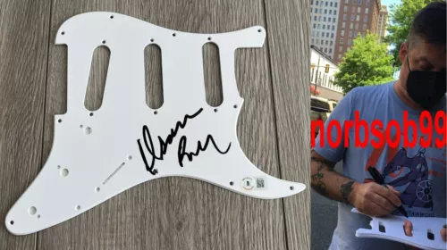 ISAAC BROCK SIGNED MODEST MOUSE GUITAR PICKGUARD W/EXACT PROOF & BECKETT COA COLLECTIBLE MEMORABILIA