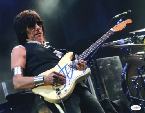 JEFF BECK THE YARDBIRDS SIGNED AUTOGRAPH 11×14 PHOTO BLOW BY BLOW FLASH JSA COA COLLECTIBLE MEMORABILIA
