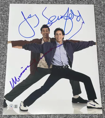 JERRY SEINFELD MICHAEL RICHARDS SIGNED AUTOGRAPH 11×14 “SEINFELD” PHOTO BECKETT COLLECTIBLE MEMORABILIA