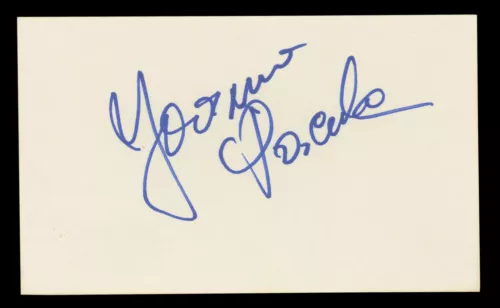 JOANNA PACU?A TOMBSTONE AUTHENTIC SIGNED 3×5 INDEX CARD AUTOGRAPHED BAS #BL98846 COLLECTIBLE MEMORABILIA