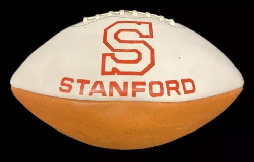 JOHN ELWAY PRE ROOKIE 1980 STANFORD CARDINALS TEAM SIGNED FOOTBALL JSA COA COLLECTIBLE MEMORABILIA