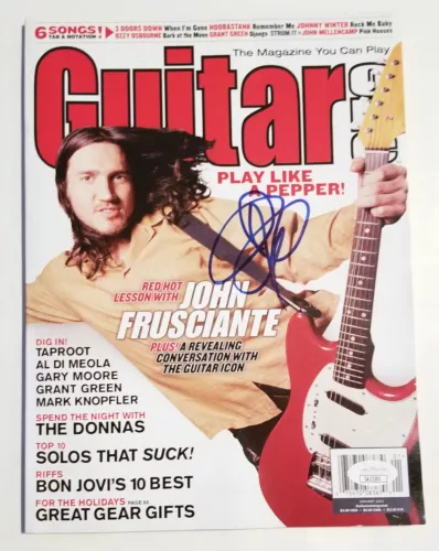 John Frusciante SIGNED Guitar One Magazine JSA Autograph Red Hot 