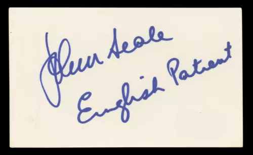 JOHN SEALE “ENGLISH PATIENT” AUTHENTIC SIGNED 3×5 INDEX CARD BAS #BL98483 COLLECTIBLE MEMORABILIA