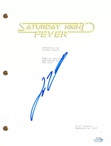 JOHN TRAVOLTA SIGNED AUTOGRAPH SATURDAY NIGHT FEVER MOVIE SCRIPT SCREENPLAY ACOA COLLECTIBLE MEMORABILIA