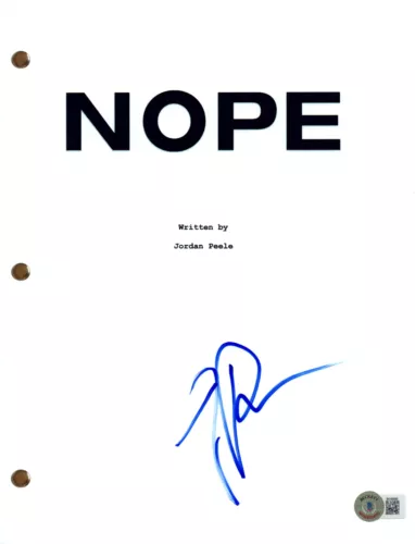 JORDAN PEELE SIGNED AUTOGRAPH NOPE MOVIE SCRIPT SCREENPLAY HORROR BECKETT COA COLLECTIBLE MEMORABILIA