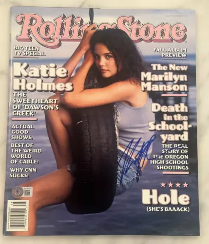 KATIE HOLMES SIGNED 9/17/98 ROLLING STONE MAGAZINE BAS LOA (NO LABEL) AUTO 10 COLLECTIBLE MEMORABILIA