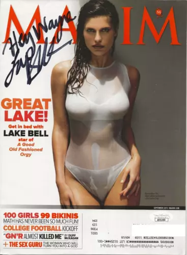 LAKE BELL ACTRESS REAL HAND SIGNED MAG COVER PAGE JSA COA AUTOGRAPHED COLLECTIBLE MEMORABILIA