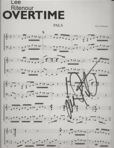 Lee Ritenour REAL hand SIGNED Overtime: Pals Sheet Music COA