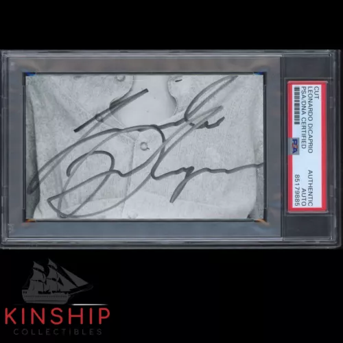 LEONARDO DICAPRIO SIGNED 3×5 CUT PSA DNA SLABBED FULL VINTAGE AUTO RARE C2869 COLLECTIBLE MEMORABILIA