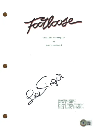 LORI SINGER SIGNED AUTOGRAPH FOOTLOOSE MOVIE SCRIPT FULL SCREENPLAY BECKETT COA COLLECTIBLE MEMORABILIA