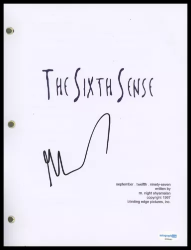 M. NIGHT SHYAMALAN “THE SIXTH SENSE” AUTOGRAPH SIGNED SCRIPT SCREENPLAY B ACOA COLLECTIBLE MEMORABILIA