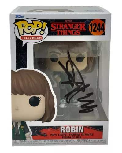 Maya Hawke Signed Funko Pop Stranger Things Robin #1244 Autograph Beckett COA