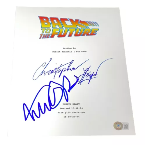 MICHAEL J FOX CHRISTOPHER LLOYD SIGNED BACK TO THE FUTURE SCRIPT SCREENPLAY BAS COLLECTIBLE MEMORABILIA