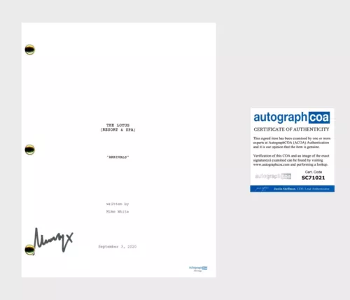 MURRAY BARTLETT ‘THE WHITE LOTUS’ SIGNED FULL SCRIPT ‘ARMOND’ ACOA COLLECTIBLE MEMORABILIA