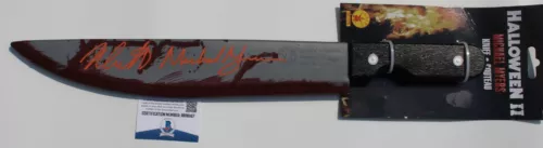 NICK CASTLE HALLOWEEN SIGNED MICHAEL MEYERS TOY KNIFE W/BECKETT COA BB96187 COLLECTIBLE MEMORABILIA