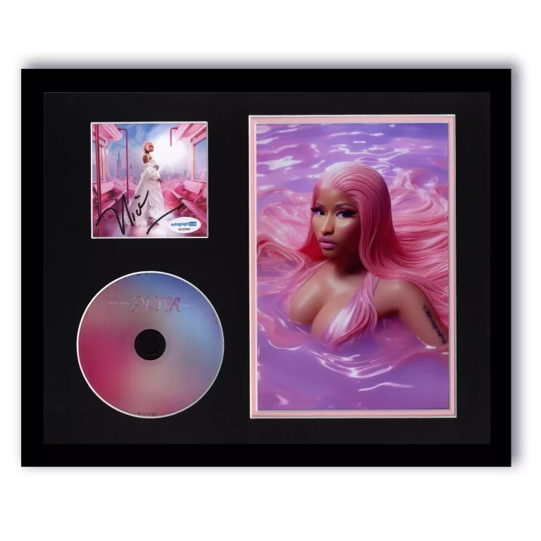 NICKI MINAJ “PINK FRIDAY 2” AUTOGRAPH SIGNED CUSTOM FRAMED 11×14 CD DISPLAY ACOA COLLECTIBLE MEMORABILIA