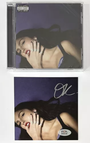 OLIVIA RODRIGO SEALED GUTS CD & SIGNED ART CARD AUTOGRAPH PSA DNA CERTIFIED COA COLLECTIBLE MEMORABILIA