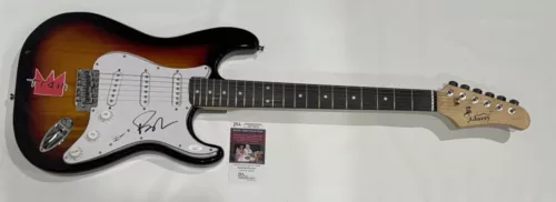 PAT MONAHAN SIGNED SUNBURST ELECTRIC GUITAR TRAIN AUTOGRAPHED JSA COA COLLECTIBLE MEMORABILIA