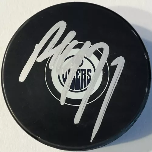 Paul Coffey Signed Autographed Edmonton Oilers Logo Hockey Puck PSA/DNA