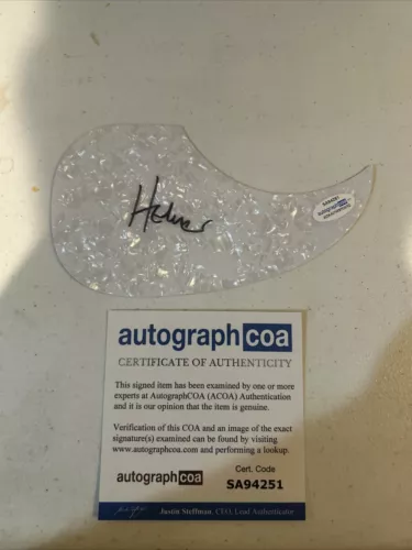 PETER NOONE HERMANS HERMITS SIGNED AUTOGRAPH ACOUSTIC GUITAR PICKGUARD ACOA COLLECTIBLE MEMORABILIA