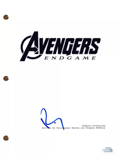 ROBERT DOWNEY JR. SIGNED AUTOGRAPH AVENGERS ENDGAME MOVIE SCRIPT SCREENPLAY ACOA COLLECTIBLE MEMORABILIA