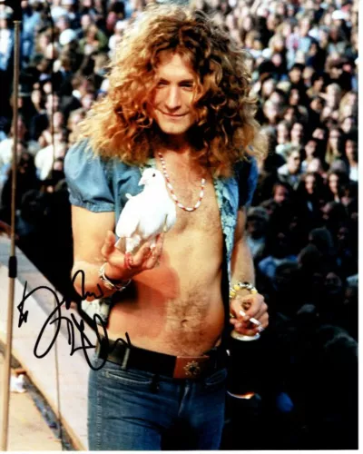 ROBERT PLANT AUTOGRAPHED SIGNED 8×10 LED ZEPPELIN PHOTOGRAPH – TO JOHN COLLECTIBLE MEMORABILIA