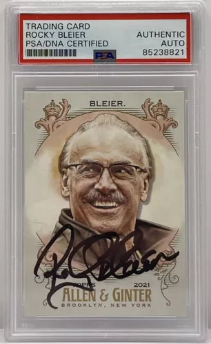 ROCKY BLEIER SIGNED 2021 ALLEN & GINTER CARD PITTSBURGH STEELERS PSA/DNA SLABBED COLLECTIBLE MEMORABILIA