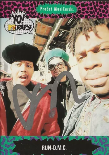 RUN-D.M.C. REAL SIGNED YO! MTV RAPS TRADING CARD #3 COA AUTOGRAPHED BY DARRYL COLLECTIBLE MEMORABILIA