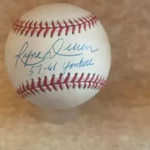 RYNE DUREN 57-61 YANKEES SIGNED AUTOGRAPHED A.L. BASEBALL BECKETT AUTH
