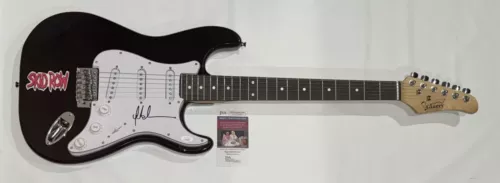 SEBASTIAN BACH SIGNED BLACK ELECTRIC GUITAR SKID ROW JSA COA COLLECTIBLE MEMORABILIA